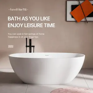 cUPC Fanwin feste oberfläche badezimmer einweichen whirlpool künstlicher stein acryl badewanne harz freistehende badewanne badewanne