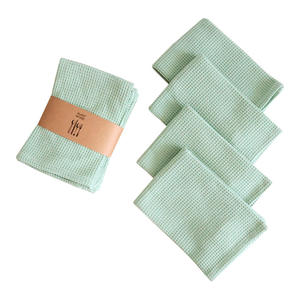 Paño de cocina cuadrado de algodón tipo gofre Bling Home, 100% algodón absorbente, juego de cuatro toallas de cocina - Product Image 1