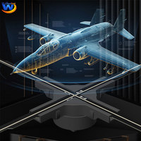 Technologie Offre Spéciale de la publicité de l'hologramme 3D 4 lames ventilateur holographique de haute résolution de la publicité 3D