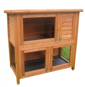 custom Factory Supply Cheap Large Wooden Promotional indoor outdoor Commercial guinea pigs bunny hutch Rabbit Cages