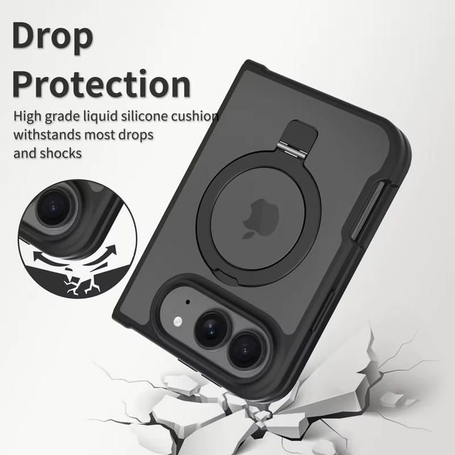 Professional Manufacturer for iPhone 18 Fold Case with Racket Ring Stand Soft Touch Custom Shockproof Magnetic Mobile Phone Case