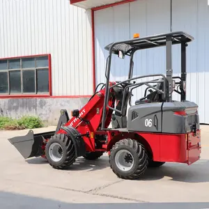 Agricultura mini tractor cargador frontal 0.5ton 0.6ton 1ton 1.5ton cargador de ruedas eléctrico para la venta