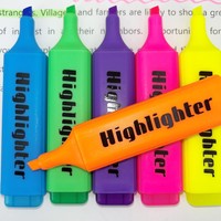 Vente en gros Ensemble de stylos marqueurs surligneurs mignons pour étudiants, 6 couleurs fluorescentes avec pointe de pinceau plate