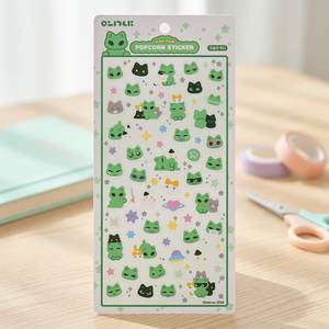 [Woeknya] Pegatinas 3D de PVC Impermeables con Diseño de Gatos Alienígenas Coreanos Kawaii, Hoja de Pegatinas para Diario, Agenda, Regalo para Niños, Venta al por Mayor - Product Image 2