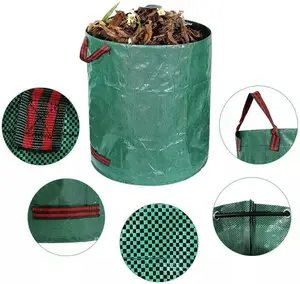 60L 120L 272L 500L sacs à feuilles de pelouse 16 32 72 132 gallons conteneur propre réutilisable PP PE sac poubelle de jardinage