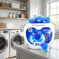 Capsules de lessive multi-chambres OEM 8g 5 compartiments pour un nettoyage en profondeur et une protection des couleurs, boîte personnalisée