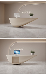 Hiện Đại Tùy Chỉnh Gỗ Nội Thất Văn Phòng Tiếp Tân Thiết Lập Sáng Tạo Vẻ Đẹp Salon Tiếp Tân Bar & Thanh Toán Bàn - Product Image 5