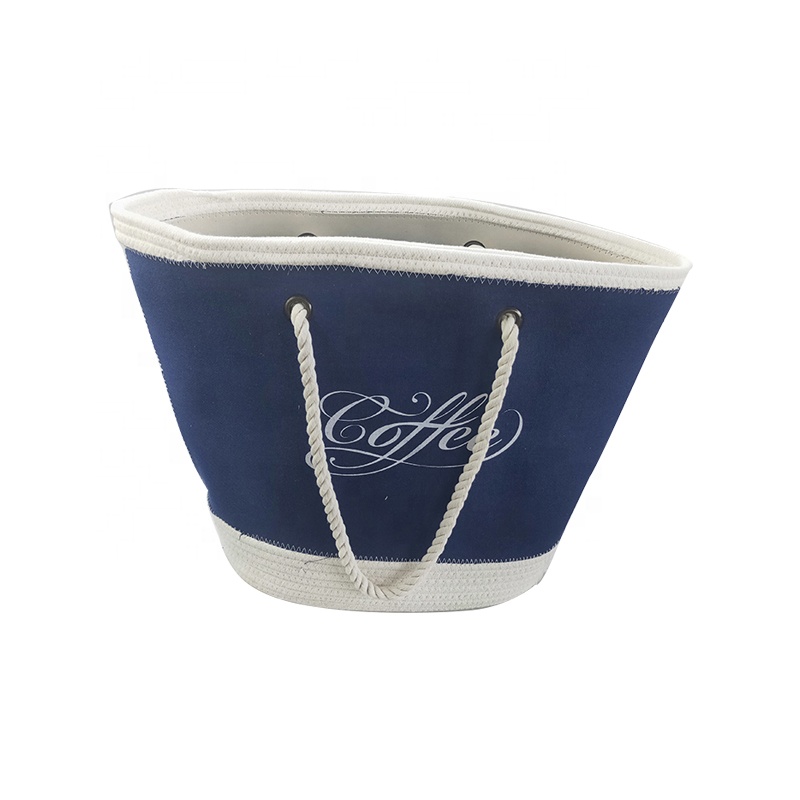 Хлопковая веревка, холщовая корзина для хранения детских игрушек, белья, летняя пляжная хлопковая веревка, тканая сумка-тоут