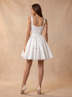 Robe de mariée en satin, style robe de bal, bustier froncé, coupe trapèze, corset, robe de mariée personnalisée, en satin ivoire