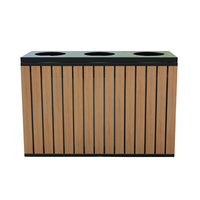 Poubelle extérieure en bois de grande taille, bac à déchets pour jardin, rue, poubelle publique, bac de tri des déchets