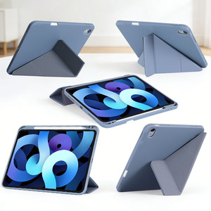 Étui de protection de couleur unie compatible <span class=keywords><strong>iPad</strong></span> avec support pliable en Y, compatible avec les modes paysage et portrait ; <span class=keywords><strong>Coque</strong></span> souple en TPU résistante aux chutes - Product Image 3