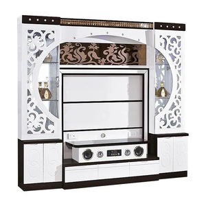 2024 nouveau Design moderne luxe bois armoires de télévision décor Table basse et support de télévision 65 70 pouces dans le feu décor salon meubles - Product Image 3