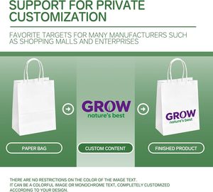 ถุงกระดาษคราฟท์รีไซเคิลพิมพ์โลโก้หลากสีพร้อมหูหิ้ว สำหรับใส่ของขวัญ ของชำร่วย หรือใช้ในร้านค้า<span class=keywords><strong>ป</strong></span>ลีก - Product Image 5