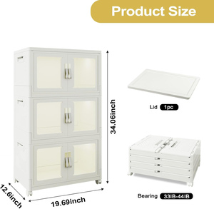 Multifunctional Foldable Bedroom Bathroom Detachable Clothes <b>Storage</b> Plastic Wardrobe Wheels Single Tier <b>Drawers</b> <b>Storage</b> - Product Image 4