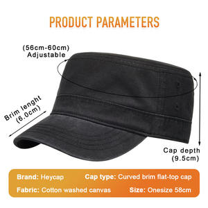 قبعة رجالية ناعمة عالية الجودة من القطن المغسول بتصميم تكتيكي مسطح، قبعة خارجية للآباء بلون زيتوني - Product Image 2