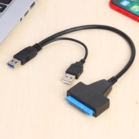 Adaptador dual USB3.0 a SATA Notebook Cable adaptador de disco duro compatible con SSD y 22 pines 2,5 "HHD y controlador de DVD