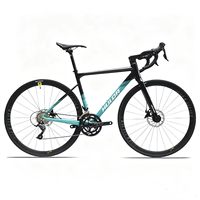 Vélo de Route 700C 18 Vitesses R3000 en Aluminium avec Axe Traversant, Guidon Droit, Freins à Disque Hydrauliques à Câble, Vélo de Course Aéro et de Commutation, Vente en Gros