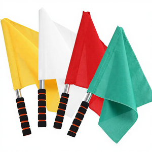 2pcs Soccer Linesman Referee Flags Metal Pole Foam Handle Red And Yellow | Canada