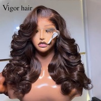 Perruques de luxe en cheveux humains vierges vietnamiens bruts, super double drawn, bouclés et rebondissants, avec closure en dentelle 5x5, densité 300%, 20 pouces