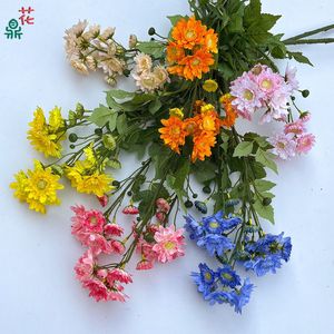 Bouquet de marguerites artificielles, couleurs mélangées, fleurs en soie, décoration de mariage, arrangement de jardin - Product Image 1