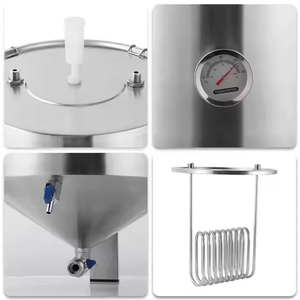 Fermentador Cónico <span class=keywords><strong>de</strong></span> 30L/60L, Equipo para Elaboración <span class=keywords><strong>de</strong></span> <span class=keywords><strong>Cerveza</strong></span> Casera, Tanque <span class=keywords><strong>de</strong></span> Fermentación <span class=keywords><strong>de</strong></span> Acero Inoxidable 304 con <span class=keywords><strong>Enfriador</strong></span> y Chaqueta - Product Image 2