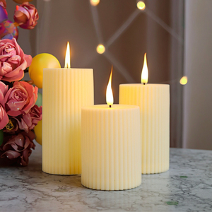 Bougie pilier à flamme <span class=keywords><strong>LED</strong></span> activée par la lumière, bougies <span class=keywords><strong>LED</strong></span> blanches pour salon, chambre à coucher, intérieur et extérieur - Product Image 3