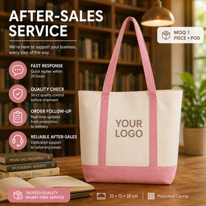 Bolsa de Lona con Bloques de Color y Ribete Rosa - Bolsa de Hombro Personalizada con Logotipo, Bolsa de Regalo Premium de 12 oz para Floristería - Product Image 6