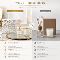 Coffret cadeau de parfum de luxe OEM avec diffuseur à bâtonnets et bougie parfumée