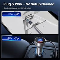 Kabel Charger Mobil Starlink Mini DC ke Lighter Rokok dengan Layar Digital USB-C USB-A Tahan Lama untuk Starlink Mini
