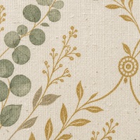 Set de table en lin et coton imprimé sur mesure 35x48cm |   Feuilles d'eucalyptus dorées sur fond ivoire |   Impression numérique en gros