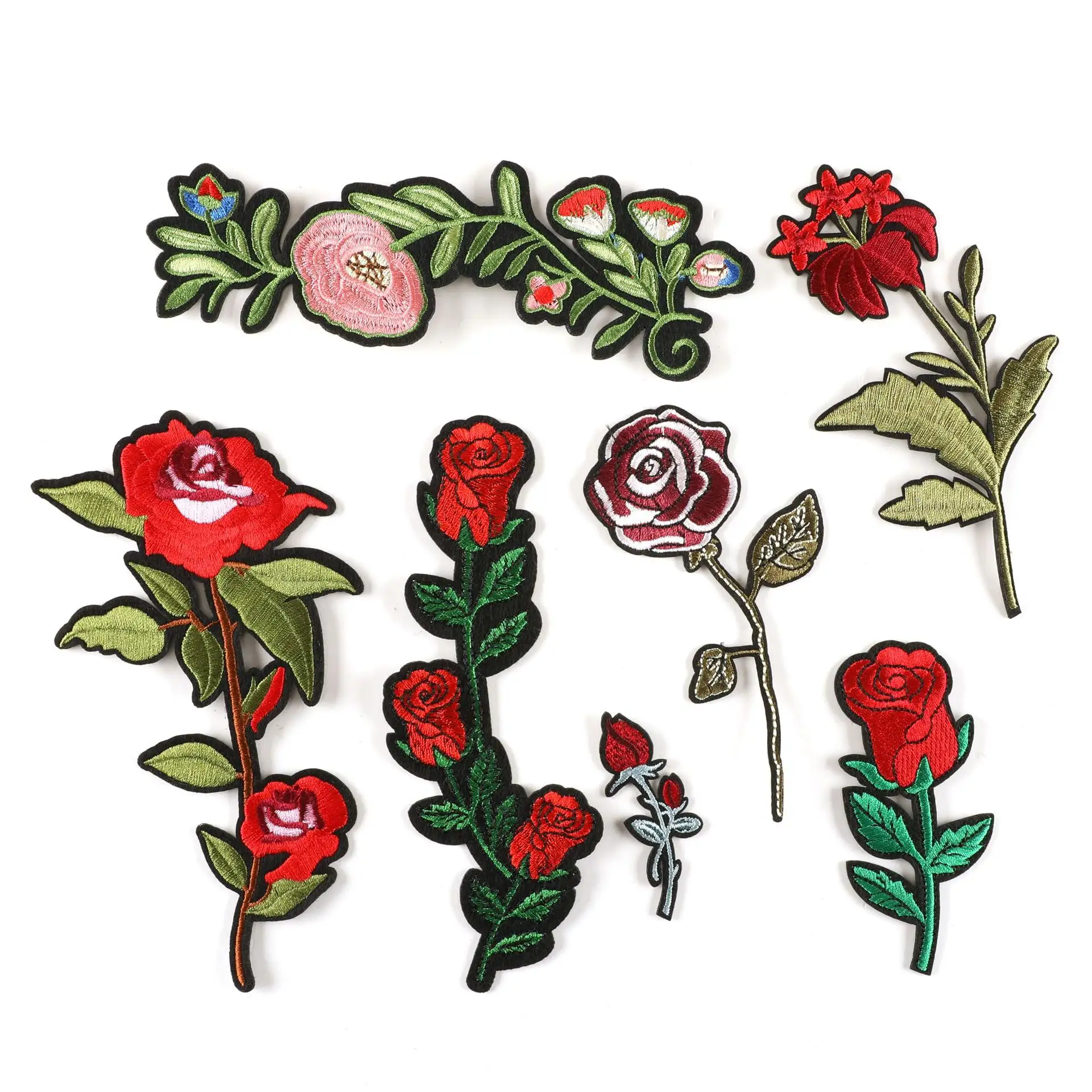 High Quality Iron on Patches Custom Embroidery Flower Patches for Clothes