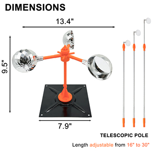 Répulsif solaire pour oiseaux avec plusieurs sons 360° °   Éloigne-oiseaux rotatif automatique anti-pigeons, protection des oiseaux pour jardin extérieur - Product Image 2