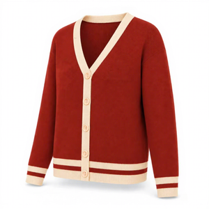 Custom Logos Sorority Women's Knitted <b>Cardigan</b> <b>Sweater</b> V-Neck Long Sleeve Solid Pattern Soft fabric - Product Image 3