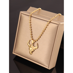 Collana da uomo con teschio di toro in acciaio inossidabile collana con ciondolo Punk animale alla moda Taurus zodiacale amuleto gioielli regalo di <span class=keywords><strong>anniversario</strong></span> <span class=keywords><strong>per</strong></span> <span class=keywords><strong>lui</strong></span> lei - Product Image 5
