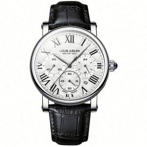 Nouvelle montre multifonctionnelle étanche en alliage pour femme, bracelet en cuir véritable haut de gamme, couronne spirale numérique, loisirs, tendance transfrontalière - Product Image 6