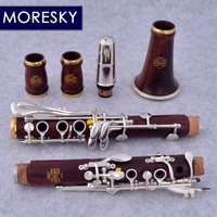 MORESKY Professional Woodwind Clarinet Crafted from Rosewood and Silver Plated with Customizable Options