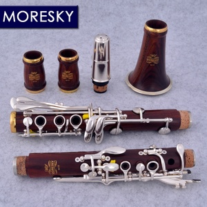 Clarinete Profesional MORESKY de Madera Roja, Palisandro, Si bemol, Plateado, 17 Llaves, Madera Sólida de Mopane, Sib Klarnet M19 (OEM) - Product Image 4