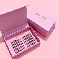 Boîtes à cils de luxe PBT synthétique faites à la main TIKTOK DIY Cluster Lash Tray Marque privée Emballage personnalisé pour cils