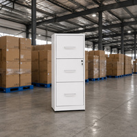 Archivador Vertical Compacto de Acero, Gabinete de Almacenamiento Metálico con Cerradura de 2-3-4 Cajones para Oficina