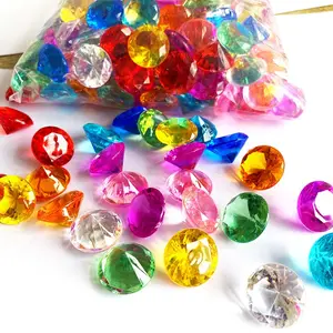 批发透明塑料钻石和戒指丙烯酸宝石派对塑料彩色海盗宝石石头钻石