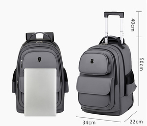 Ransel Laptop beroda bisnis, ransel troli 2 roda, tas punggung bepergian untuk pelajar profesional - Product Image 2