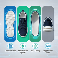 Chaussures de sport en toile respirantes pour hommes, chaussures décontractées pour la marche, la course à pied et le sport, avec semelle triple, ajustement confortable