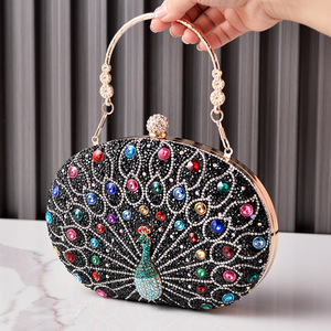 Pochette ornée de cristaux avec perles en strass, sac à main scintillant pour soirée, pochette exquise pour femme - Product Image 6