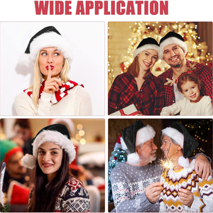 Cappelli di Babbo Natale neri personalizzati forniture per feste Festive per <span class=keywords><strong>capodanno</strong></span> - Product Image 6