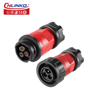 Conector de Enchufe Macho/Hembra Tipo F de Cobre para Soldadura, 3 Pines, IP68, Impermeable, 20A, 500V, Certificado CUL/CE