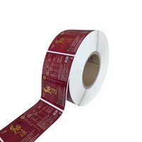 Étiquettes adhésives brillantes imperméables personnalisées pour boissons, étiquettes pour bouteilles d'eau, autocollants pour bouteilles de boissons, rouleaux avec impression dorée