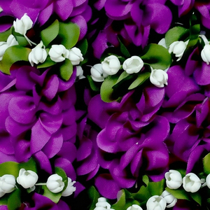 พวงมาลัยดอกไม้สีม่วงประดิษฐ์พร้อมกระดิ่งสีทอง ประดับตกแต่งแบบแขวนสำหรับงานแต่งงาน เทศกาล บ้าน วัด - Product Image 2
