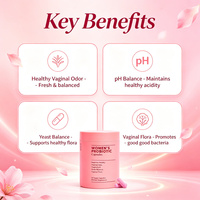 Cápsulas Probióticas para Mujeres, 60 Cápsulas Veganas para la Salud Vaginal, Equilibrio del pH, Equilibrio de la Levadura, Suplemento para el Apoyo de la Flora Vaginal