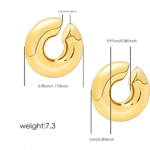 Simple And Versatile Fashionable Earrings Earrings European And American New Earrings Women's Fashionable Metal Thick Rings