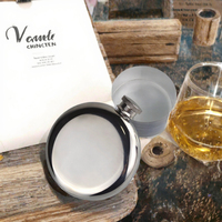 Gourde à whisky en gros de 6 oz, bouteille de whisky vide, logo gravé personnalisé, ronde, portable, pour le camping